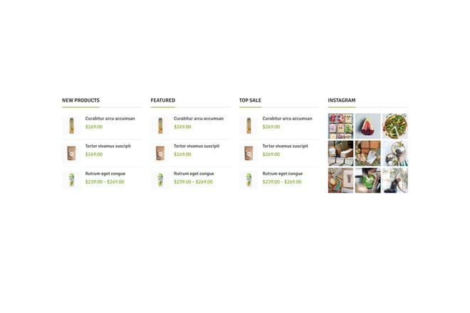 Products widgets + Instagram and Twitter Products widgets + Instagram and Twitter