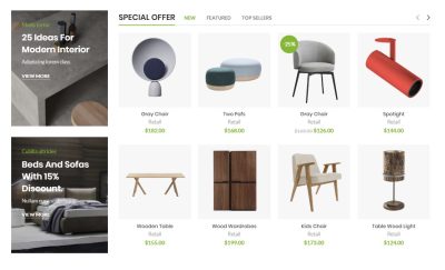 Product tabs + banners