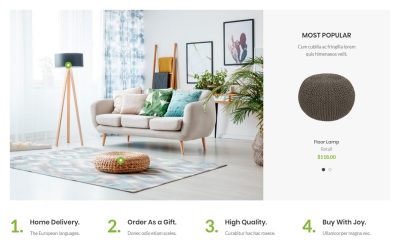 Hotspots with products + info boxes
