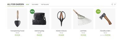 Products tabs with carousels