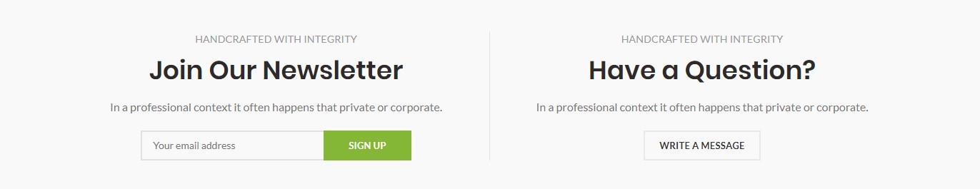 Subscription + contact form popup