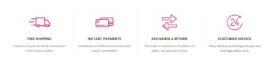 4 Columns info boxes with text