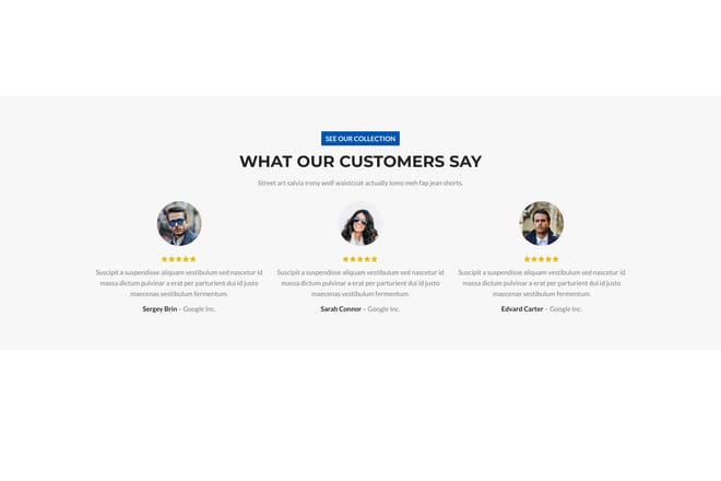 Testimonials grid