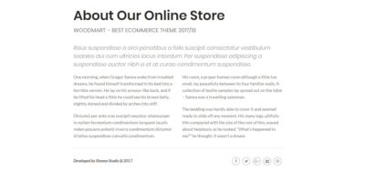 Two columns texts + social buttons