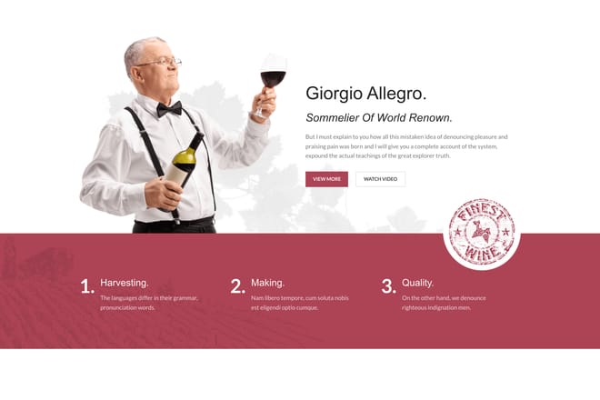 Wine features + about us