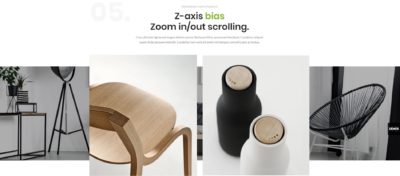 Showcase + z-axis parallax