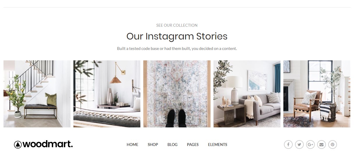 Footer with instagram