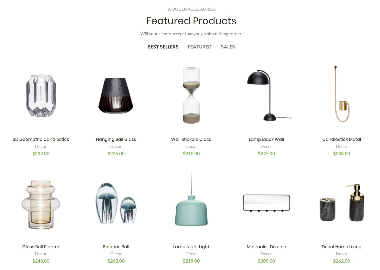 Products 5 columns