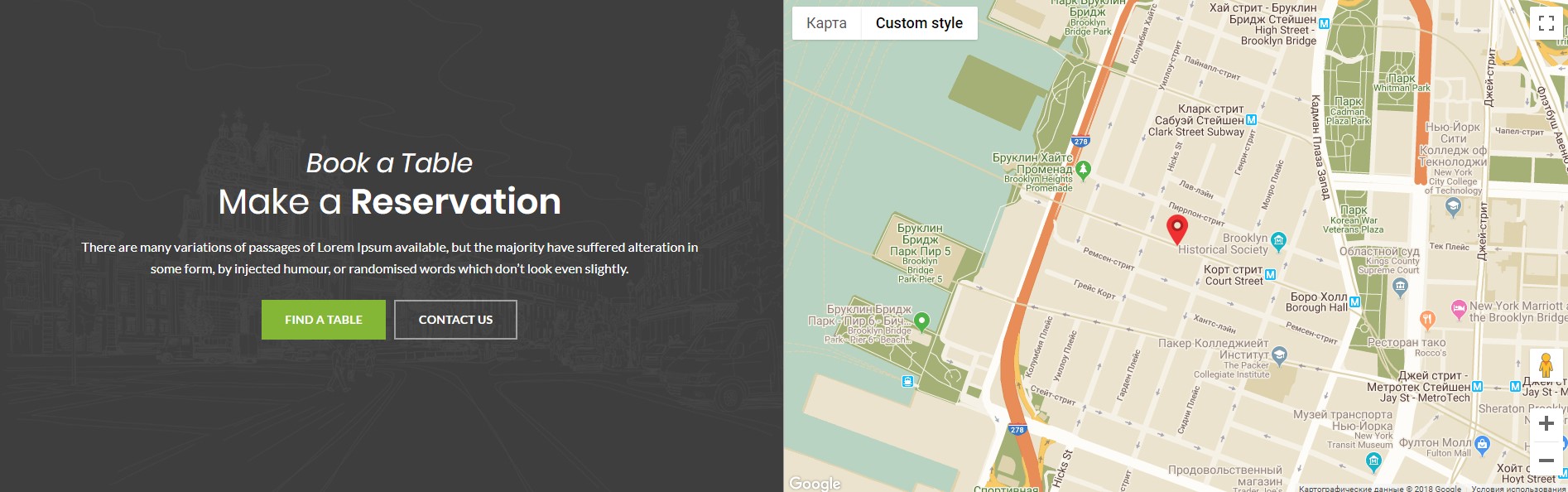 Map with text 2 columns