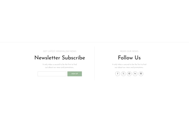 Footer minimalism Footer minimalism