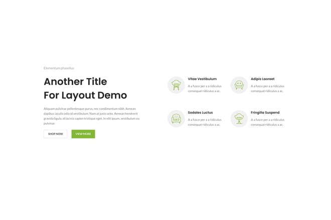 2 Columns text + info boxes