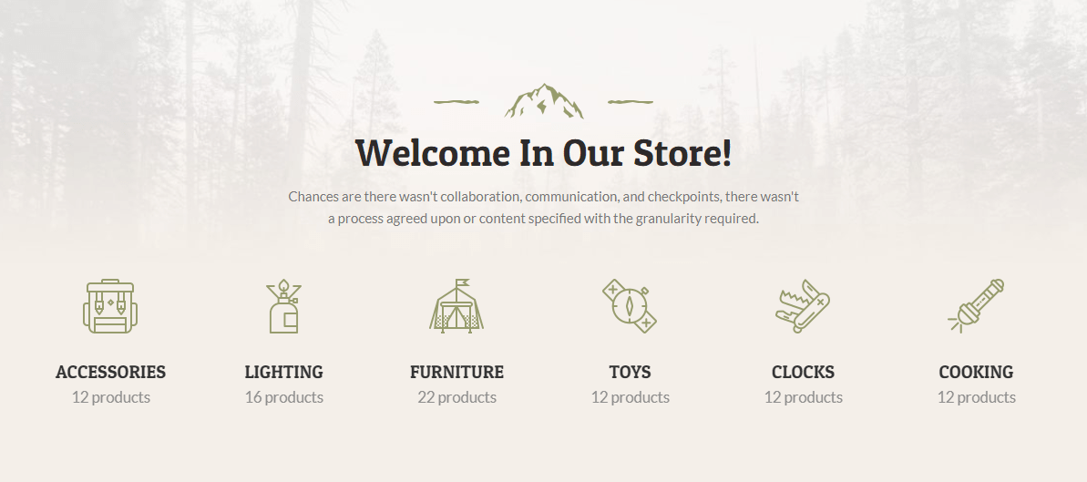 Camping categories