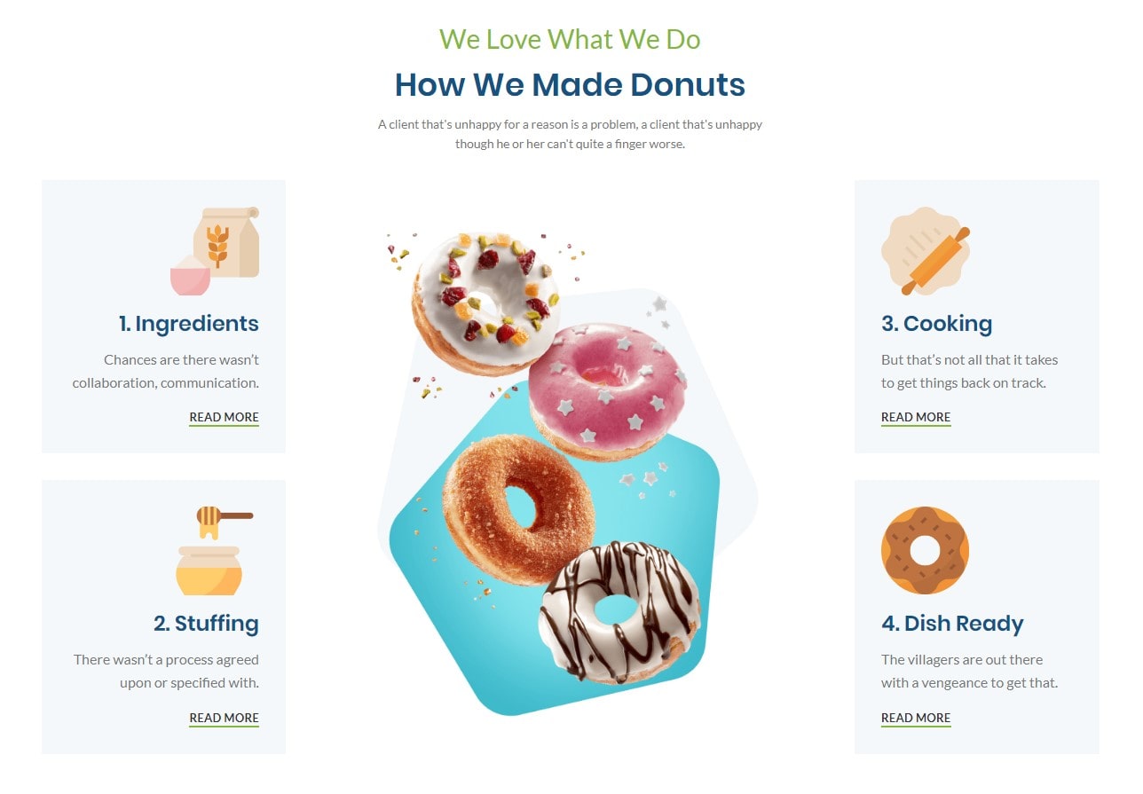 Bakery info boxes
