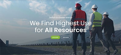 Alternative energy hero section