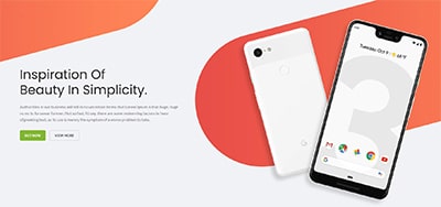 Landing gadget hero section