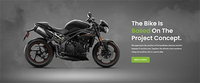 Motorcycle hero section