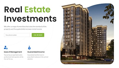 Real estate hero section