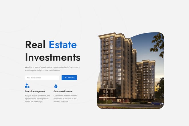 Real estate hero section Real estate hero section