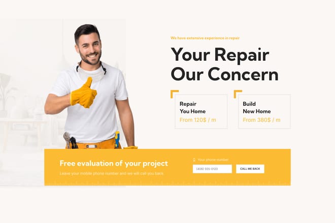 Repair hero section Repair hero section