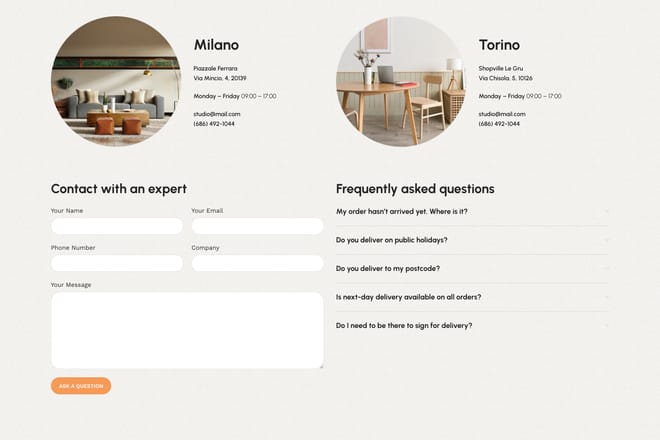 Furniture 2 contacts Furniture 2 contacts