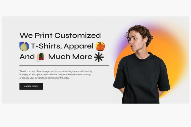 T-shirts hero sections T-shirts hero sections